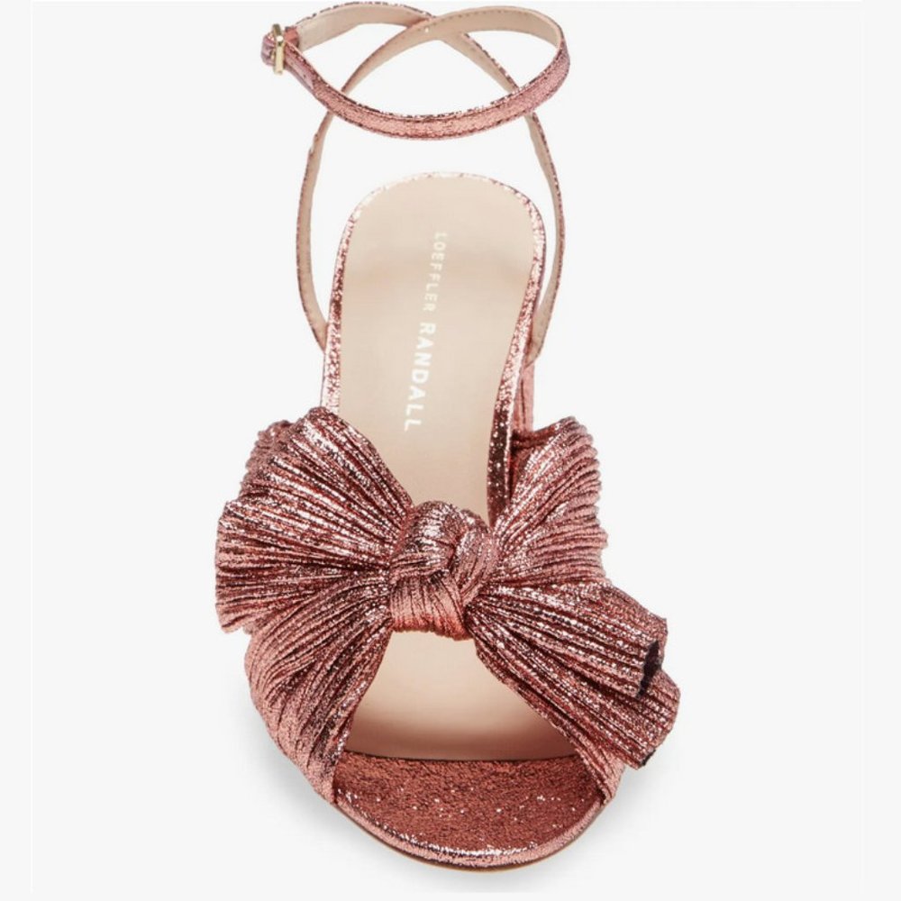 NEW Loeffler Randall Size 11.5 Women's Camellia Knotted Metallic Sandals - Metro - Picture 4 of 6